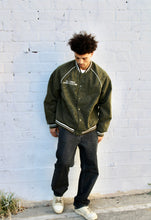 Load image into Gallery viewer, &quot;FOR GOOD&quot; Vegan Suede Varsity Bomber Jacket
